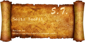 Seitz Teofil névjegykártya